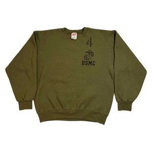 Vintage USMC Military Crewneck Sweatshirt Green Men's Size Medium